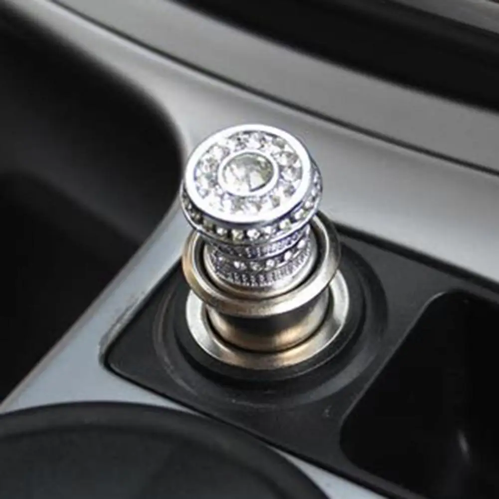 

12V Stylish Rhinestone Car Vehicle Cigarette Lighter Power Socket Plug Outlet