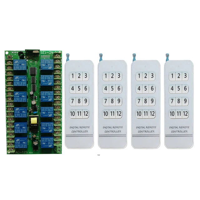12CH 12 CH Wireless Remote Control LED Light Switch 220V Relay Output Radio  RF Transmitter And 315/433 MHz Receiver - AliExpress