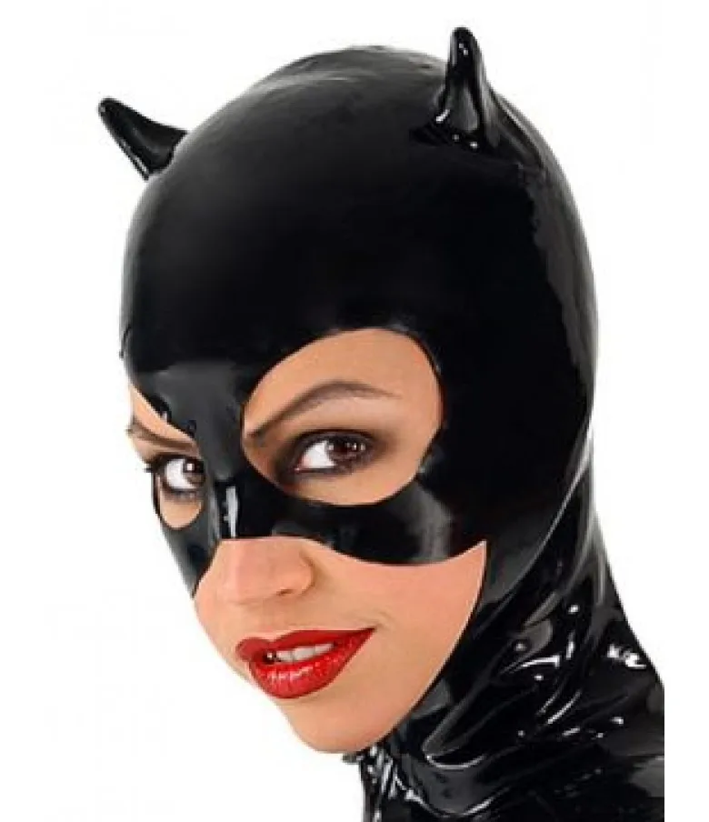 

Latexinlove Sexy Black Latex Cat Hoods Mask Half Face
