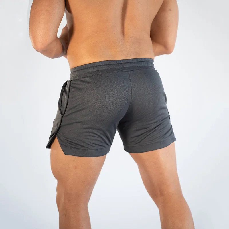 Мужские спортивные шорты для фитнеса бодибилдинга мужские летние дышащие сетчатые быстросохнущие короткие мужские брюки тренировка для