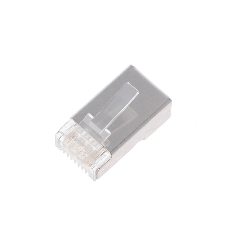 100 шт. Cat6 8-Pin RJ45 8P8C многожильный экранированный обжимной модульный разъем нового дизайна