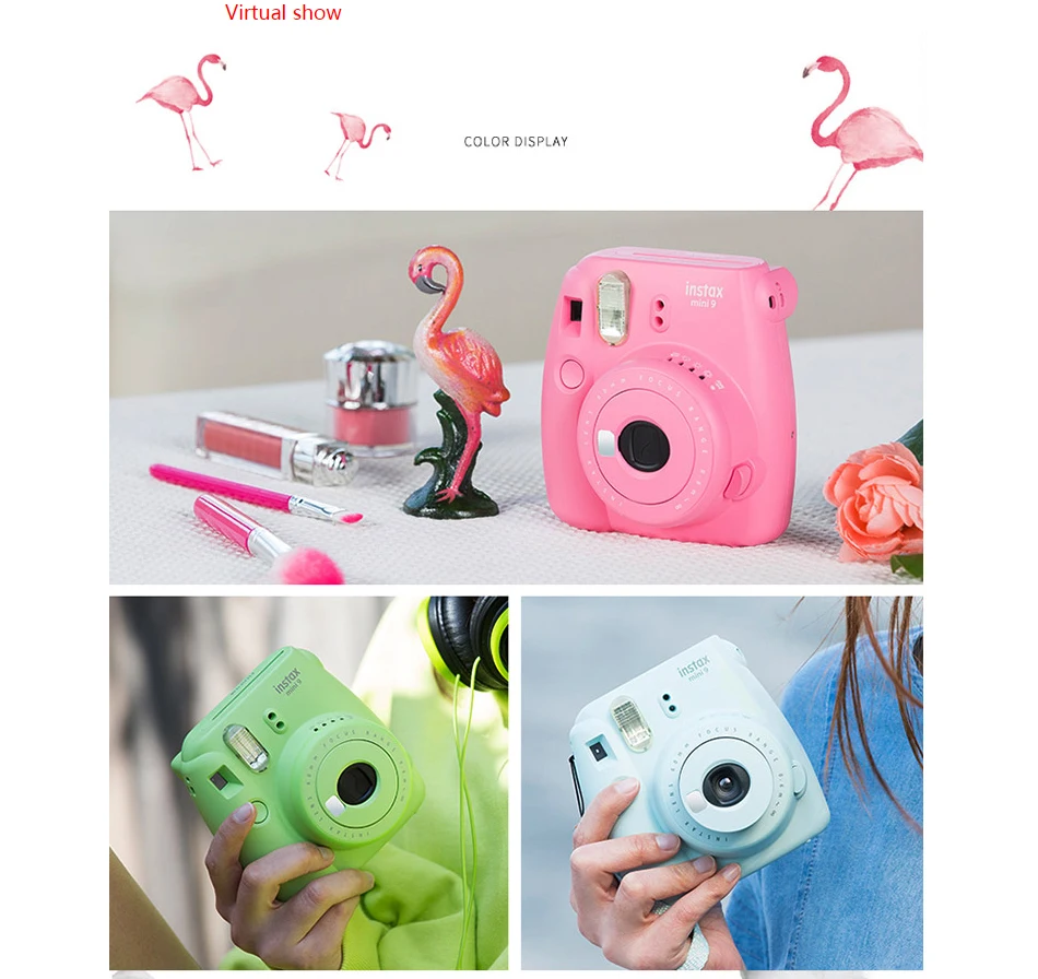 Новый 5 цветов Fujifilm Instax Mini 9 Фотоаппарат моментальной печати + 50 фотографии Fuji момент мини 8 белая рамка пленка + бесплатная 20 штук наклейки и