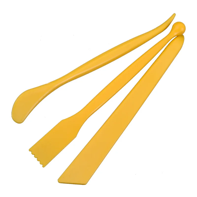

3pcs/set Plastic Assorted Pottery Clay Sculpting Tools Carving Shapes Modeling Clay Wax Sculpture Knife Tool Set Yellow