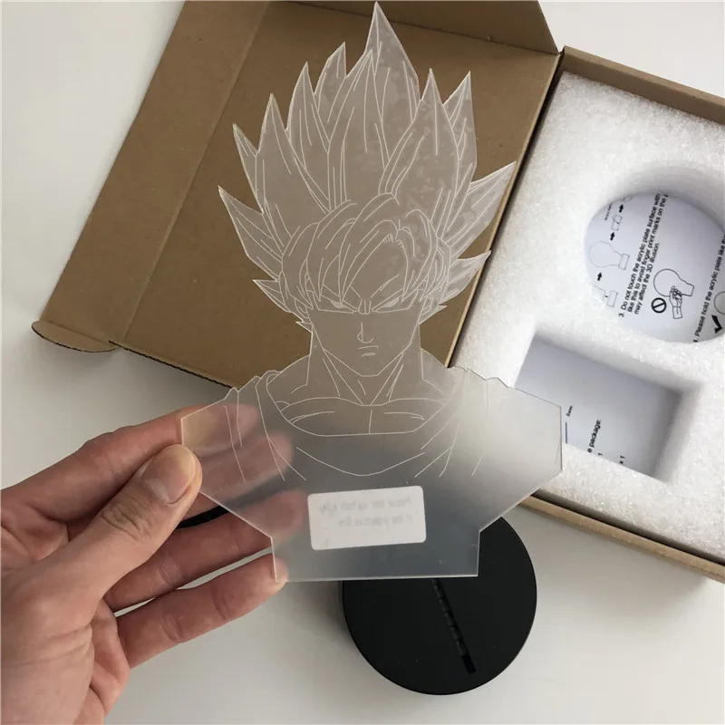 3D светодиодный ночной Светильник Dragon Ball Z Goku Super Saiyan, экшн-фигурка, 7 цветов, сенсорная Оптическая иллюзия, настольная лампа, режим украшения дома