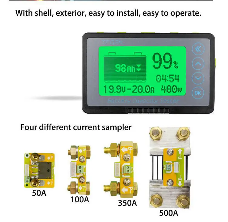 DC 10-120v 350A монитор батареи Цифровой кулоновметр индикатор питания автомобиля RV оставшаяся емкость свинцово-кислотный литий-ионный 12v 24v