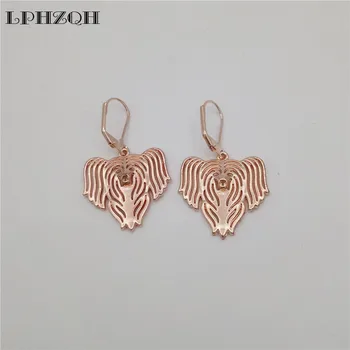 

LPHZQH Wholesale Hollow Pet Alloy Cute Chinese Crested Dog Earings For Women Girl Lovers Unique Christmas Birthday Gift Jewelry