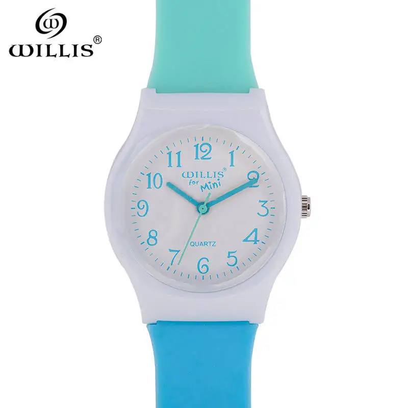 WILLIS Брендовые спортивные детские часы Детские Силиконовые кварцевые милые часы для мальчиков и девочек водонепроницаемые плавательные наручные часы Горячая Распродажа - Цвет: Blue light blue