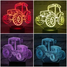 Трактор ночник светодиодный 3D иллюзия Lampara светодиодный градиент ночник визуальные декоративные огни дети подарок ночник неоновый