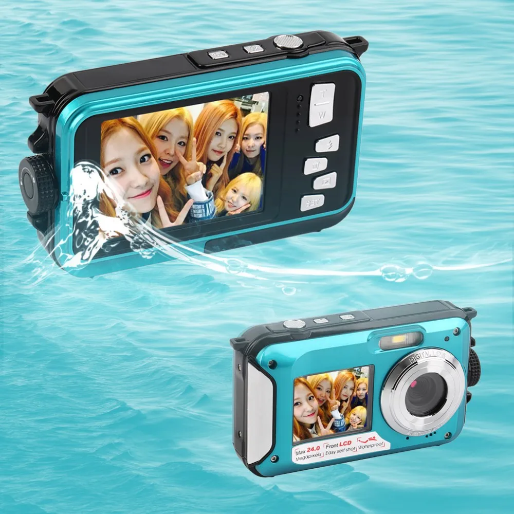 2.7inch TFT Digital Camera Waterproof 24MP MAX 1080P Double Screen 16x Zoom Camcorder hot new | Электроника