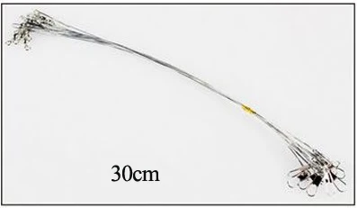 20 шт./лот, 15 см, 23 см, 30 см, рыболовная леска, стальной проволочный поводок с поворотным аксессуаром, 5 цветов, поводок Olta Leadcore FL84 - Цвет: 30cm silver