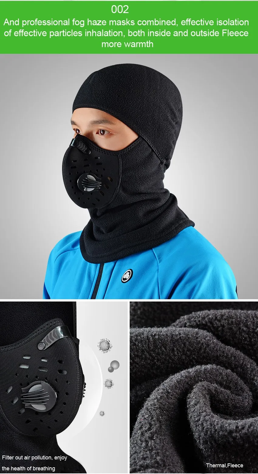 2021 Winter Face Mask Cap Thermal Fleece Ski Mask Face Snowboard Shield ...