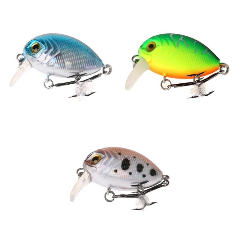 

Mini Crank 35mm Artificial Plastic Rigid Fishing Rock Lure Bait Carp Wobbler Fish #35/9L