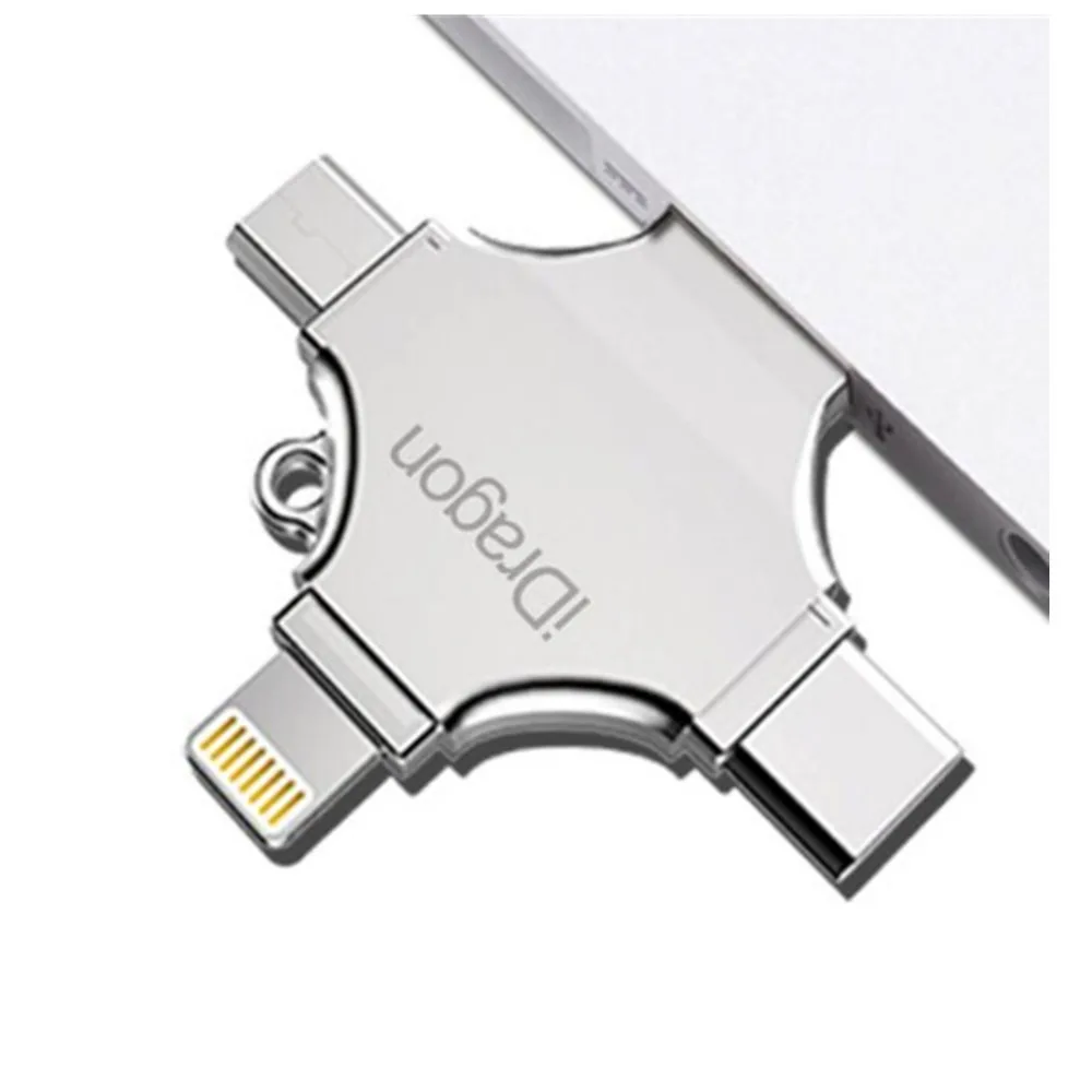

128GB USB Flash Drive with USB/Micro-USB/Type-C Support iOS 12 for iPhone Xs/Xs Max XR/XR Max/X/8/8 Android S7 S6 Type-C Phones