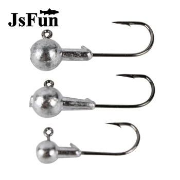 

10pcs Head Hook Carbon Steel Ball Sharp Barbed Fishing Hooks Lead Use With Soft Lures Baits Fishing Tackle 1.5g 3.5g 5g X098