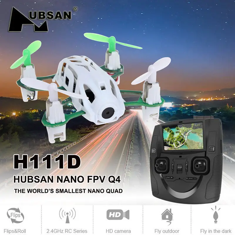 

Hubsan H111D Q4 Nano FPV Mini Quadcopter Drone with 480P HD Camera 2.4GHz RC Helicopter RTF Remote Control Toys White