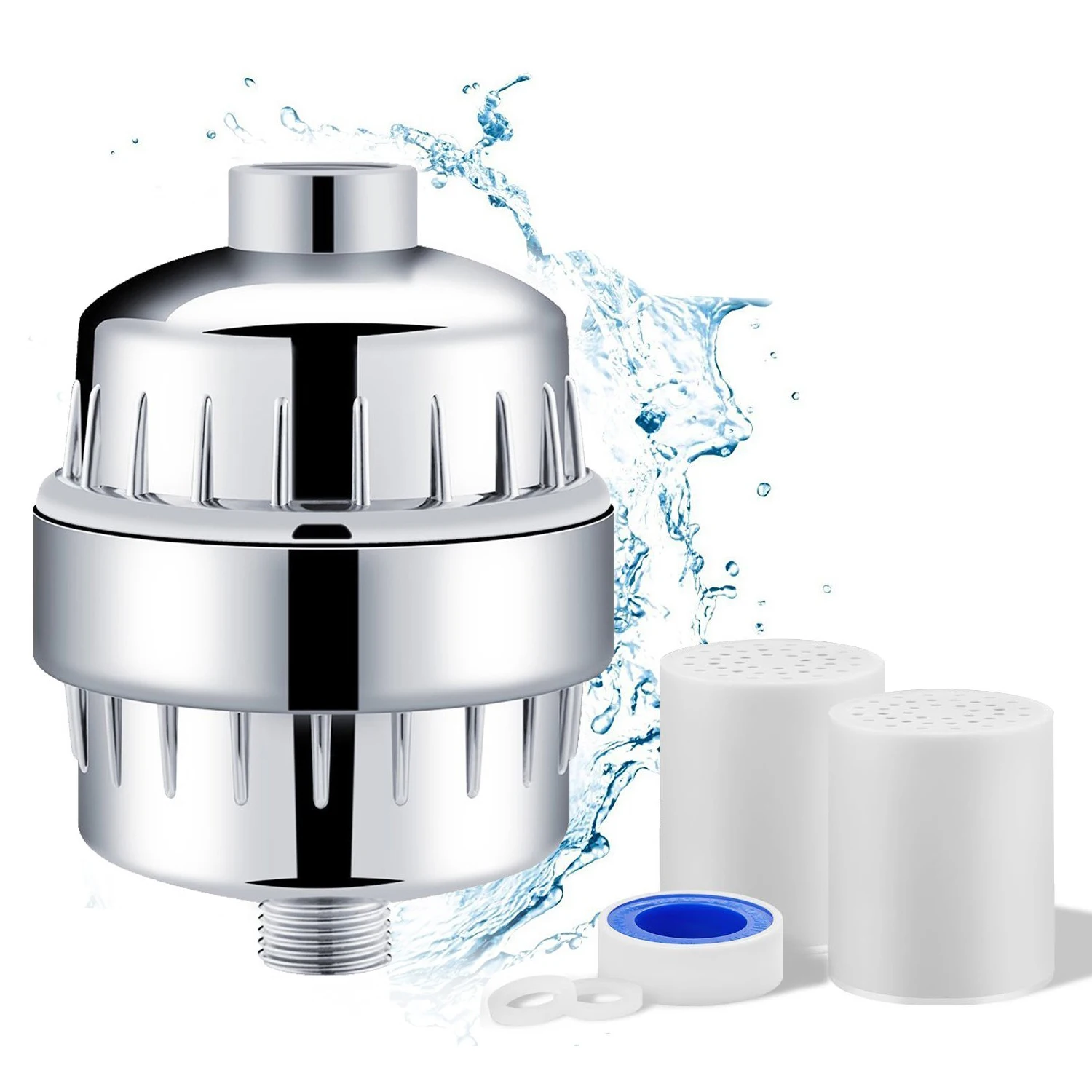 

High Output Universal Baby Shower Filter for Shower Head Handheld &Overhead Shower with Replaceable Multi-Stage Filter Cartridge