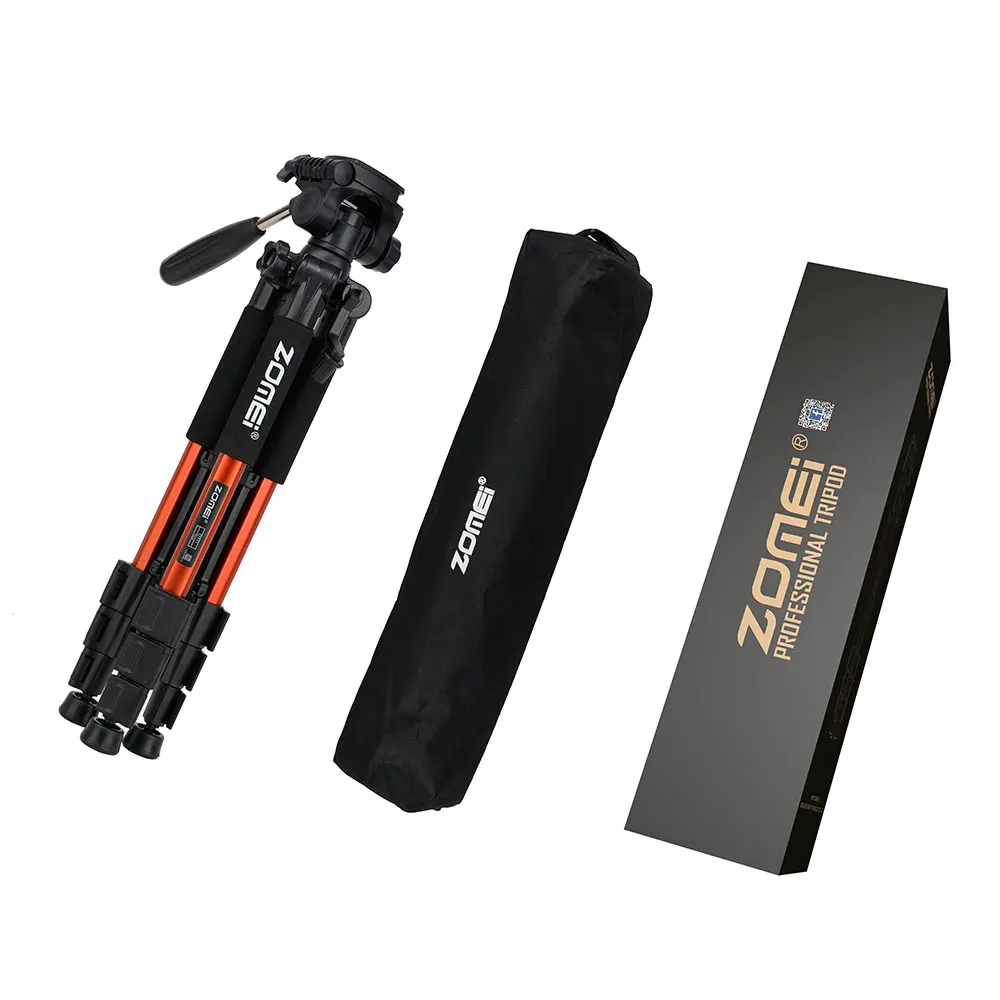 ZOMEI Q111 Профессиональный портативный дорожный алюминиевый штатив для камеры и панорамная головка для SLR DSLR цифровой камеры - Цвет: Оранжевый