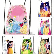 CustomSnow White Seven Dwarfs #1 Drawstring Backpack Bag Cute Daypack Kids Satchel (Black Back) 31x40cm#180531-02-34