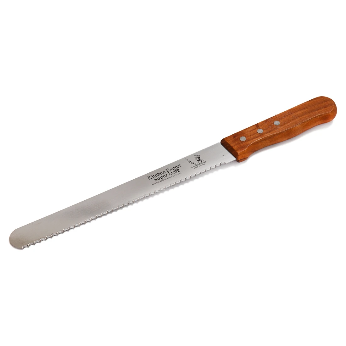 Cake Icing Spatula With Wood Handle Coarse tooth Cream Butter Smooth Flat Scraper Blade Angle 25.4*