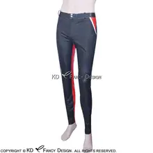 Черный, белый цвет и красный планки сексуальный латекс леггинсы с застежкой-молнией спереди резиновая штаны джинсы брюки плюс Размеры CK-0007