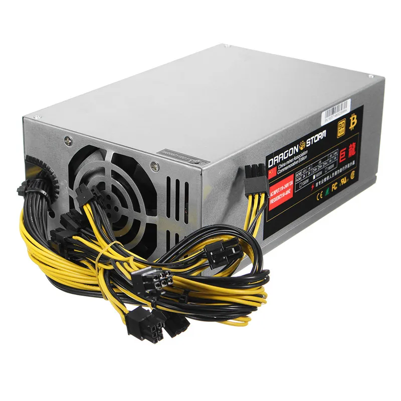 

6pin*10 1600W ATX Power Supply For ETH S7 S9 for L3 + High Quality Mining Machine Power Supply for Eth Bitcoin Miner Antminer