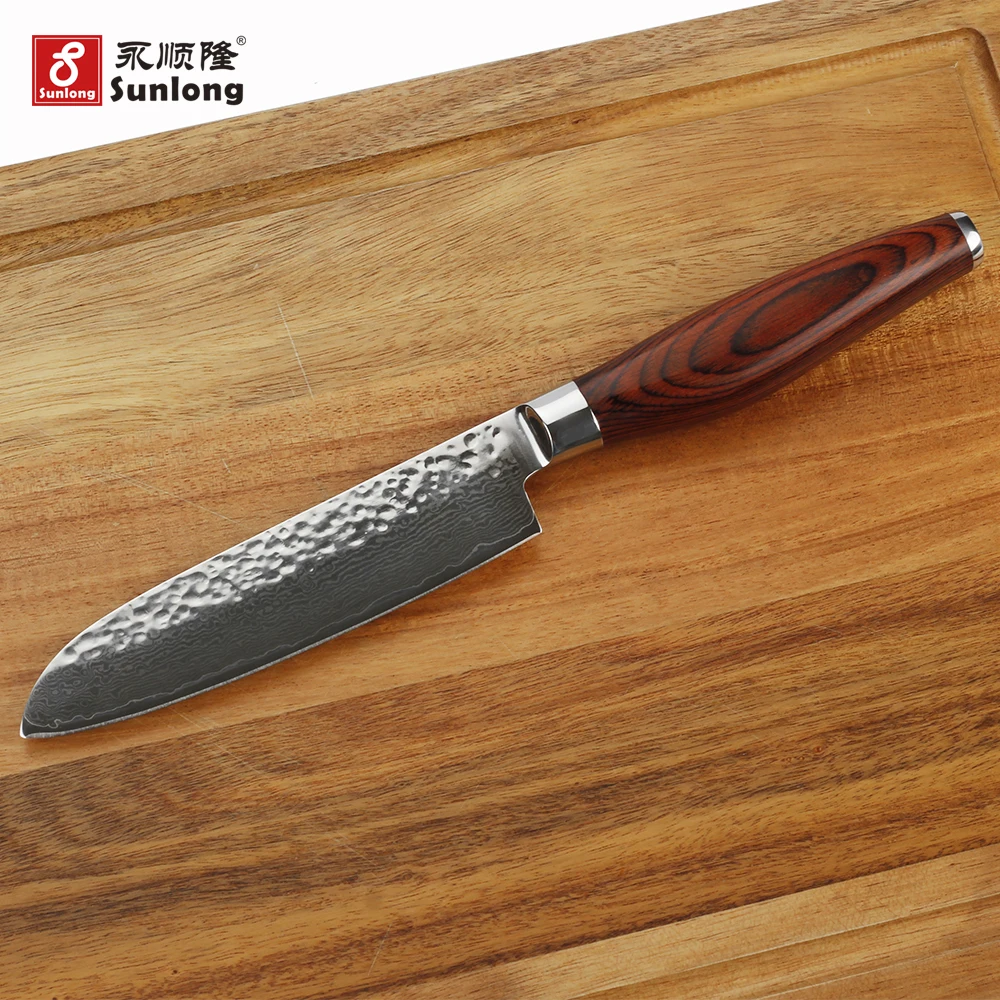 Sunlong 5 дюймовый острый нож Santoku инструменты из дамасской стали японский для knife vg10
