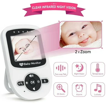 

JORANK 2.4 inch wireless babysitter security camera infrared night vision temperature sensor lullaby baby walkie talkie