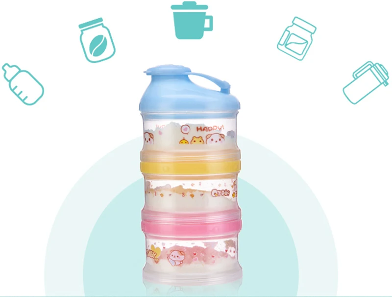 4 слоя мультфильм портативная детская молочная смесь контейнер для хранения еды для новорожденных детей и детей устройство для кормления