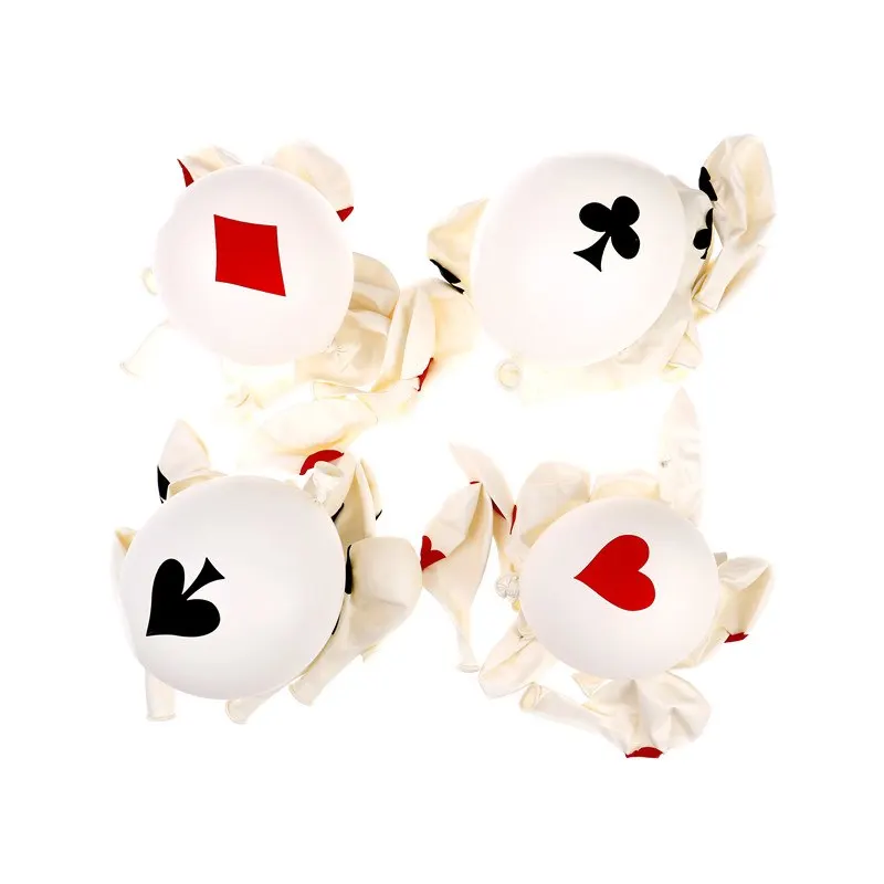 

10pcs/lot 12inch Spades/Hearts/Clubs/Diamonds Latex Balloon Casino Cards Dice Poker Playing Cards Poker Party Supplies Decor