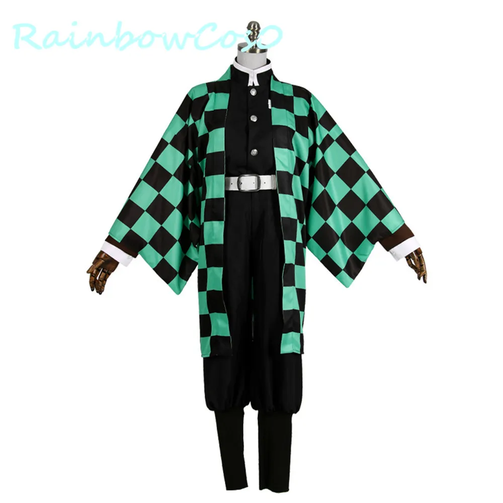 Костюм для косплея rainbowco0 демон убийца Kimetsu no Yaiba Kamado Tanjirou униформа|Костюмы аниме| |