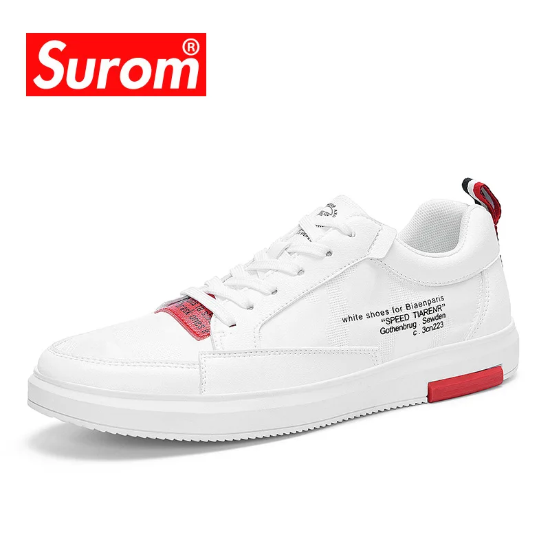 

SUROM Summer Clearance Luxury Brand Men's Shoes Breathable Fashion Sneakers Male Mesh Casual White Shoe Non-slip Soft Flats