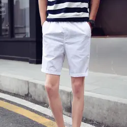 Мужская Корейская версия маленьких, свежих, однотонных, простых пятизвездочных брюк, повседневных пар, горячих штанов на пляже