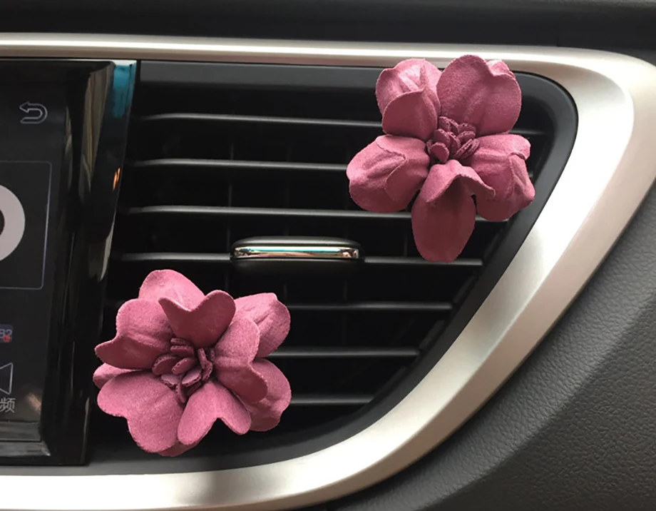 3D ручной работы цветок вентиляционный зажим для автомобиля духи освежитель воздуха в автомобильный Ароматический диффузор Авто Декор интерьера Аксессуары для девочек