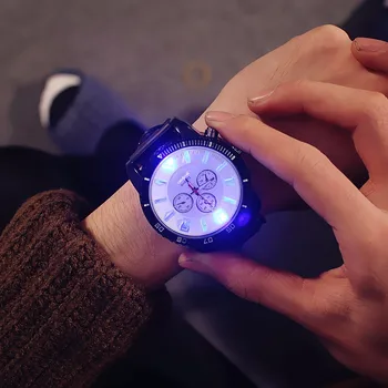 

Man Watch 2020 Fashion 7 Color Led Lights Glow Watches Mens Watches Fashion Sports Silicone Watch Student Watch reloj hombre