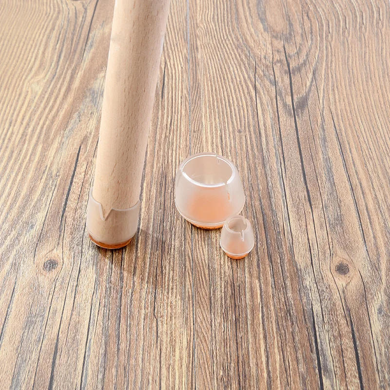 8pcs Round Bottom  Silicone Leg Caps Furnitrue anti vibration pads Wood Floor Square Protectors Non-slip Chair Table Feet Pads
