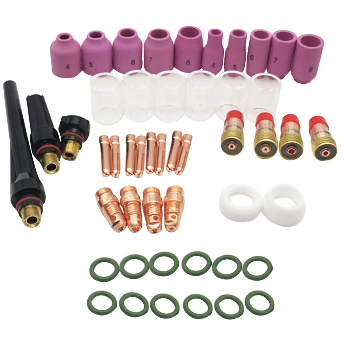 TIG welding kit Supply 49pcs Set Torch Lens Cup For WP-17//18//26 Glasses