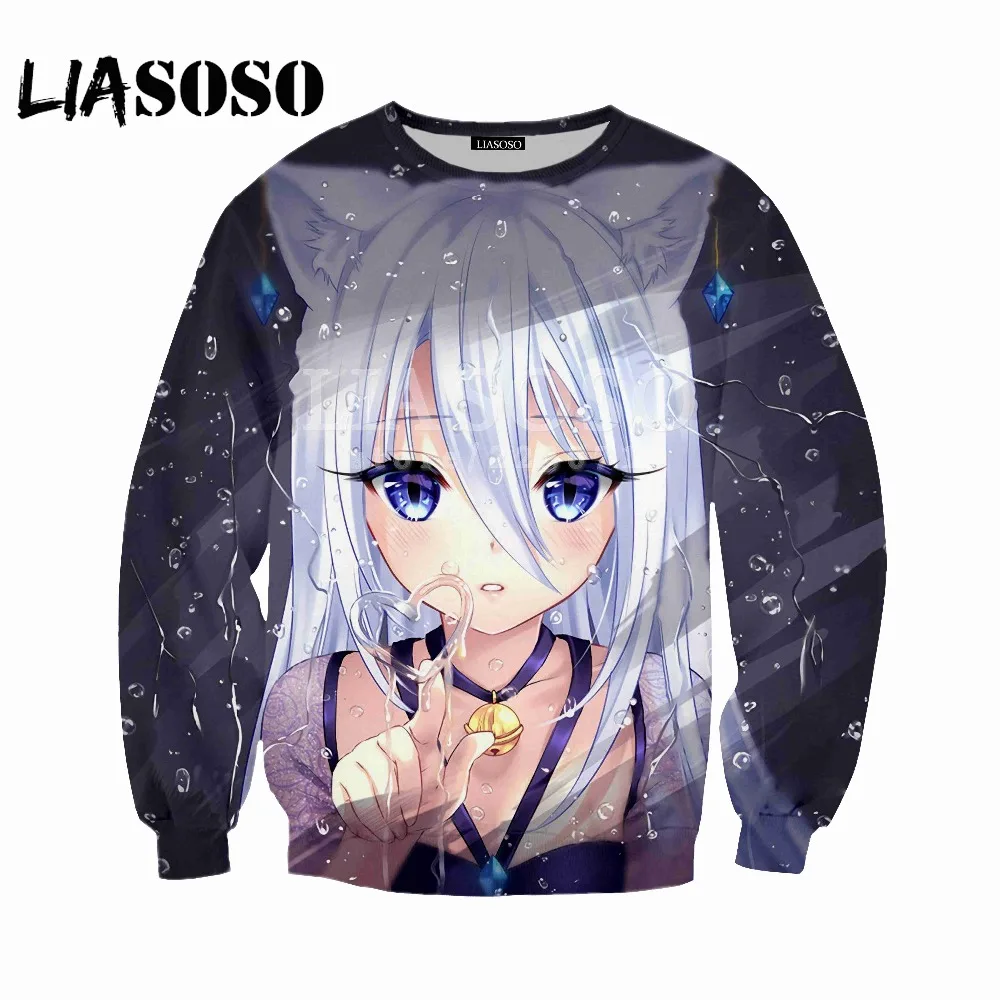 

LIASOSO 2019 New Men and Women Sweatshirt Anime Re Zero Sweatshirt 3D Color Print Sweatshirt Long Sleeve Brand Clothing M053