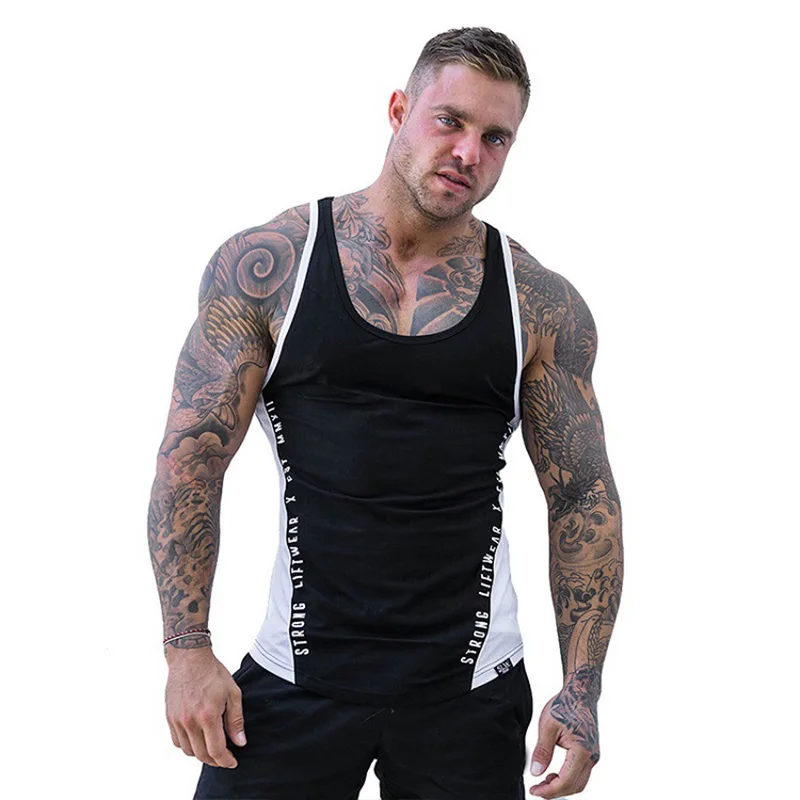 GIGANTE Бодибилдинг бренд майка для мужчин Стрингер короткий топ для фитнеса Singlet рубашка без рукавов тренировки человек майка Одежда