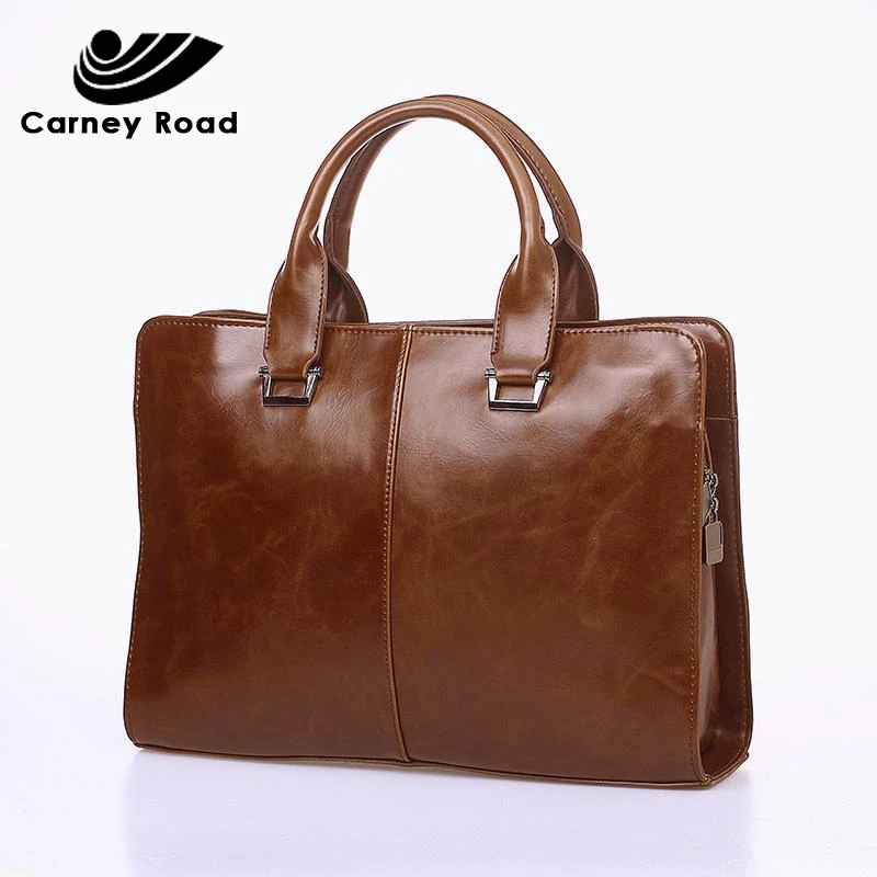 

Carney road Brand PU Leather Business Briefcase Office HandBags High Quality Messenger Bags 14"Laptop A4 Files