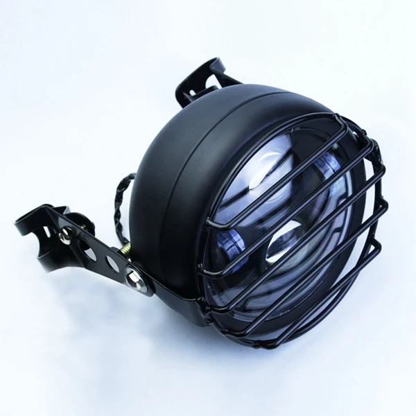 Вилка светильник CG125 Ретро головной светильник адаптер для мотоцикла для Винтаж Honda 125 Harley Dicati 6," Кафе Racer светодиодный светильник - Цвет: Black Full Kit