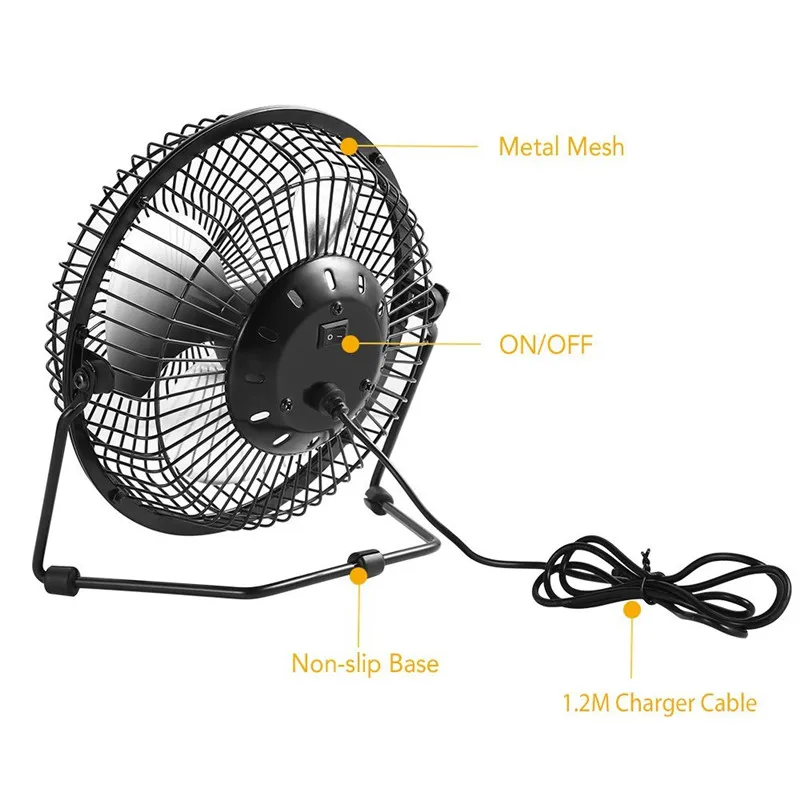 BUHESHUI 4 дюймов вентилятор охлаждения USB 3 Вт 6 в Солнечная Панель зарядное устройство Железный вентилятор для домашнего офиса на открытом воздухе путешествия рыбалка - Цвет: 4Inch-Fan