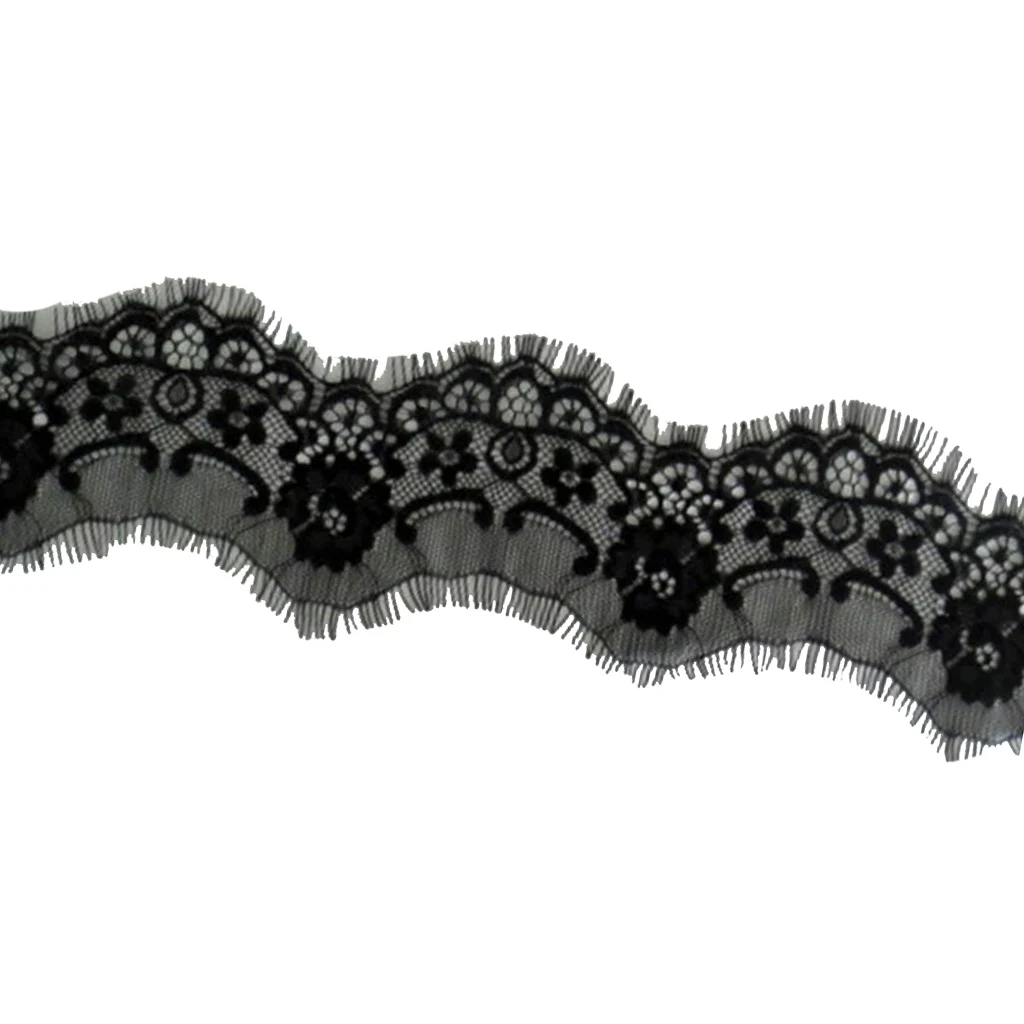 3 Yards Eyelash Lace Trim Ribbon DIY Accessory Floral Sewing Dress Home Decoration 