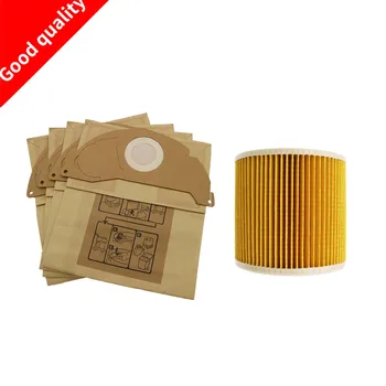 

6Pcs paper bags+1Pcs dust Hepa filters for Karcher Vacuum Cleaners parts Cartridge HEPA Filter WD2250 WD3.200 MV2 MV3 WD3