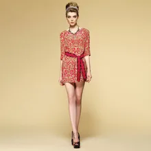 Саржевое шелковое платье с цветочным принтом-1515/новые женские летние платья/Новые Модные Вечерние Платья