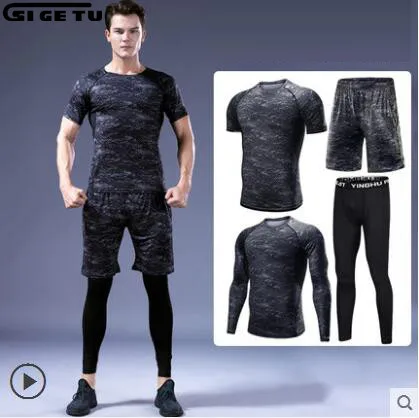 

Basketball 2018 Sport Clothes Men Sport Suit Running Sets Compression Underwear Fitness Gym Training Sport Suit 4 pcs