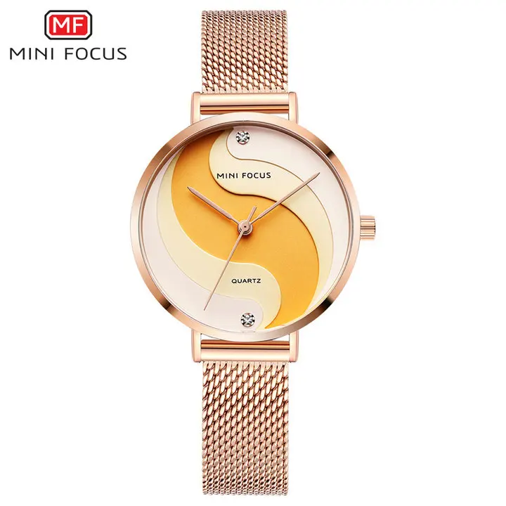 Элегантные минималистичные часы женские кварцевые ультра тонкие часы Iced Out шикарный дизайн розовое золото сетчатый ремешок женские часы лучший бренд класса люкс - Цвет: ROSE GOLD