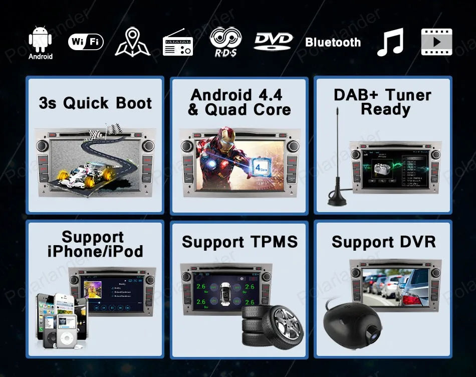 Excellent 2 din 7" GPS Stereo Radio android 4.4 for Vauxhall Opel Astra H G J Vectra Antara Zafira Corsa Quad core Car DVD Player 7