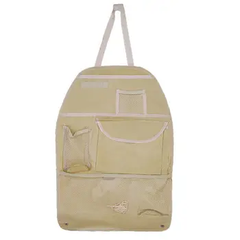 

BBQ@FUKA 1 Pc Car Auto Vehicle Truck Multi-Pocket Beige back Seat Waterproof Organizer Storage Bag Accessories Hanger Holder