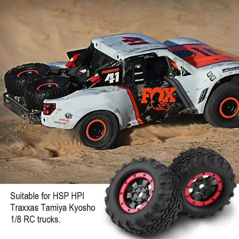 RC Tires High Quality Rubber Tires Tyres + Wheel Rim Hubs For HSP HPI Traxxas Tamiya Kyosho 18 RC Trucks New RC Car Accessories