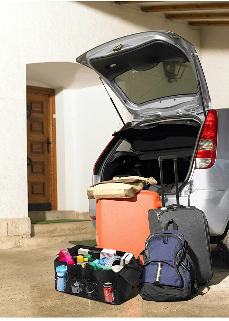 Автомобильный Черный багажник, сумки для хранения, коробка, авто аксессуары, органайзер, черный багажник, Складные Игрушки для хранения еды